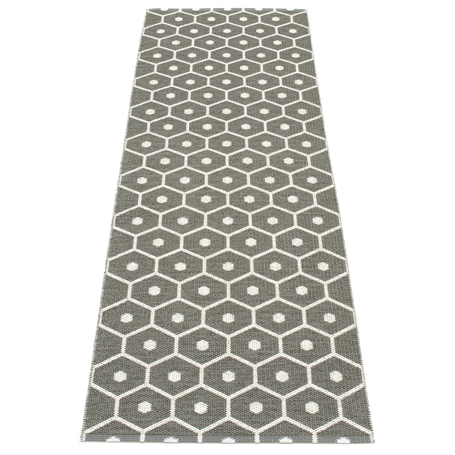 Pappelina, Honey matta 70x225 cm charcoal / vanilla