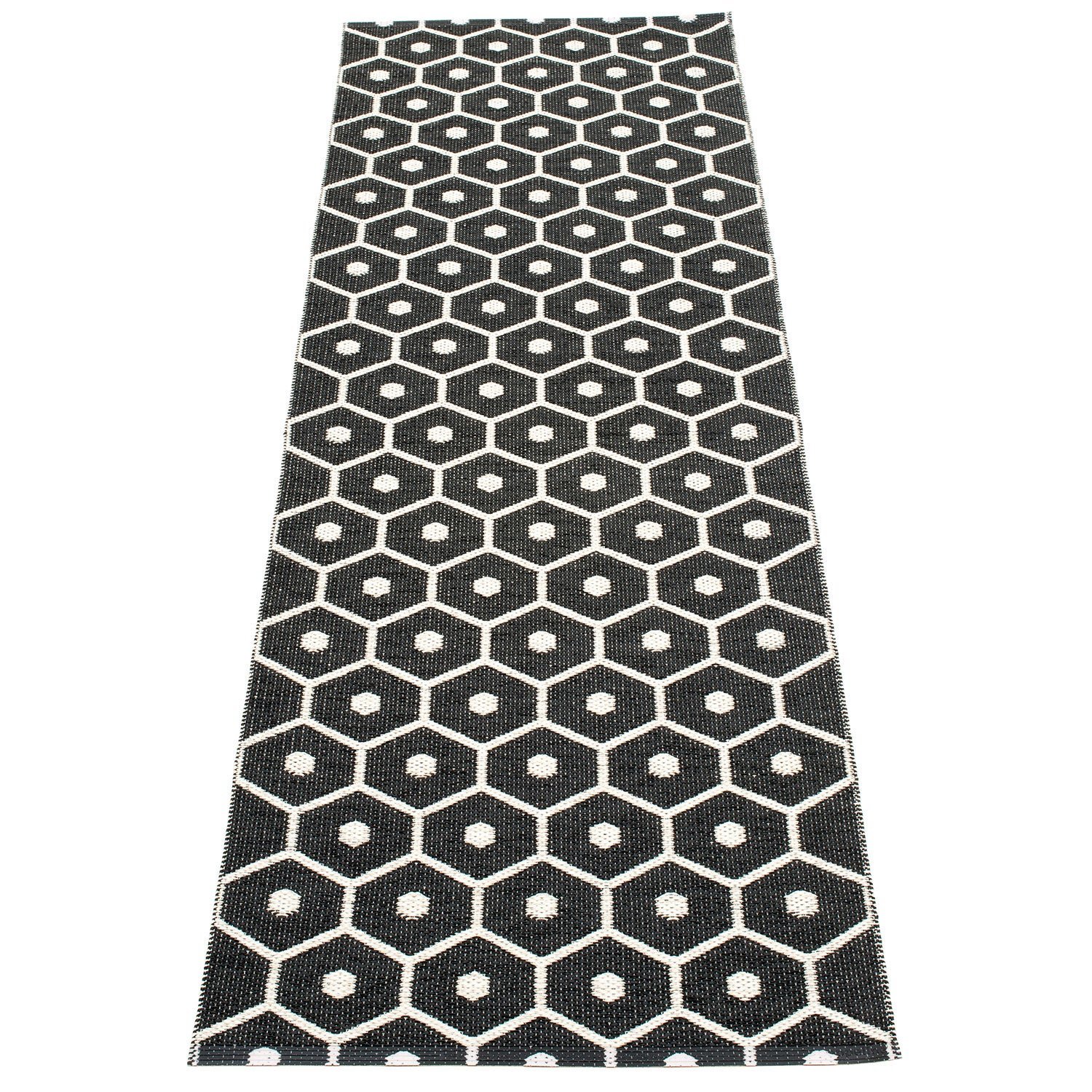 Pappelina, Honey matta 70x225 cm black / vanilla