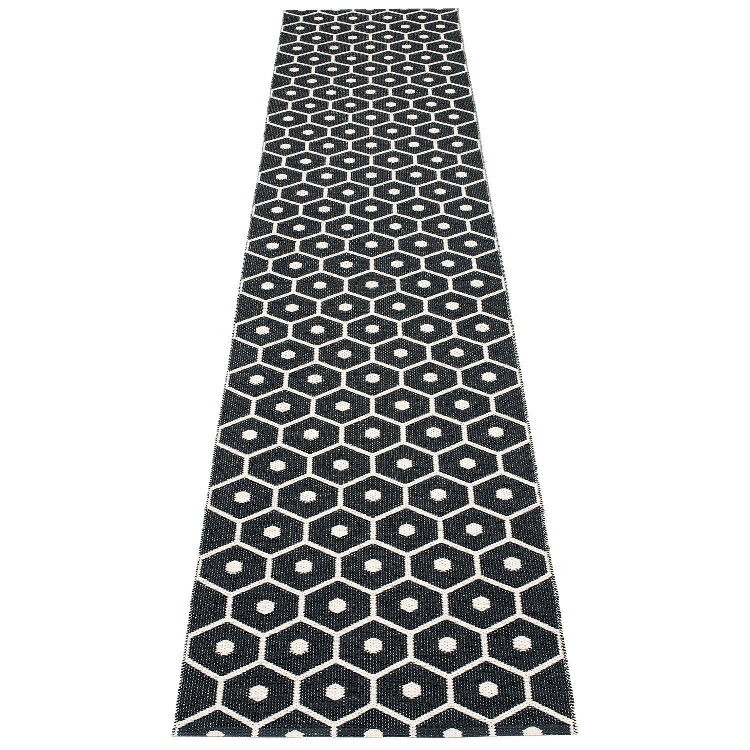 Pappelina, Honey matta 70x350 cm black / vanilla