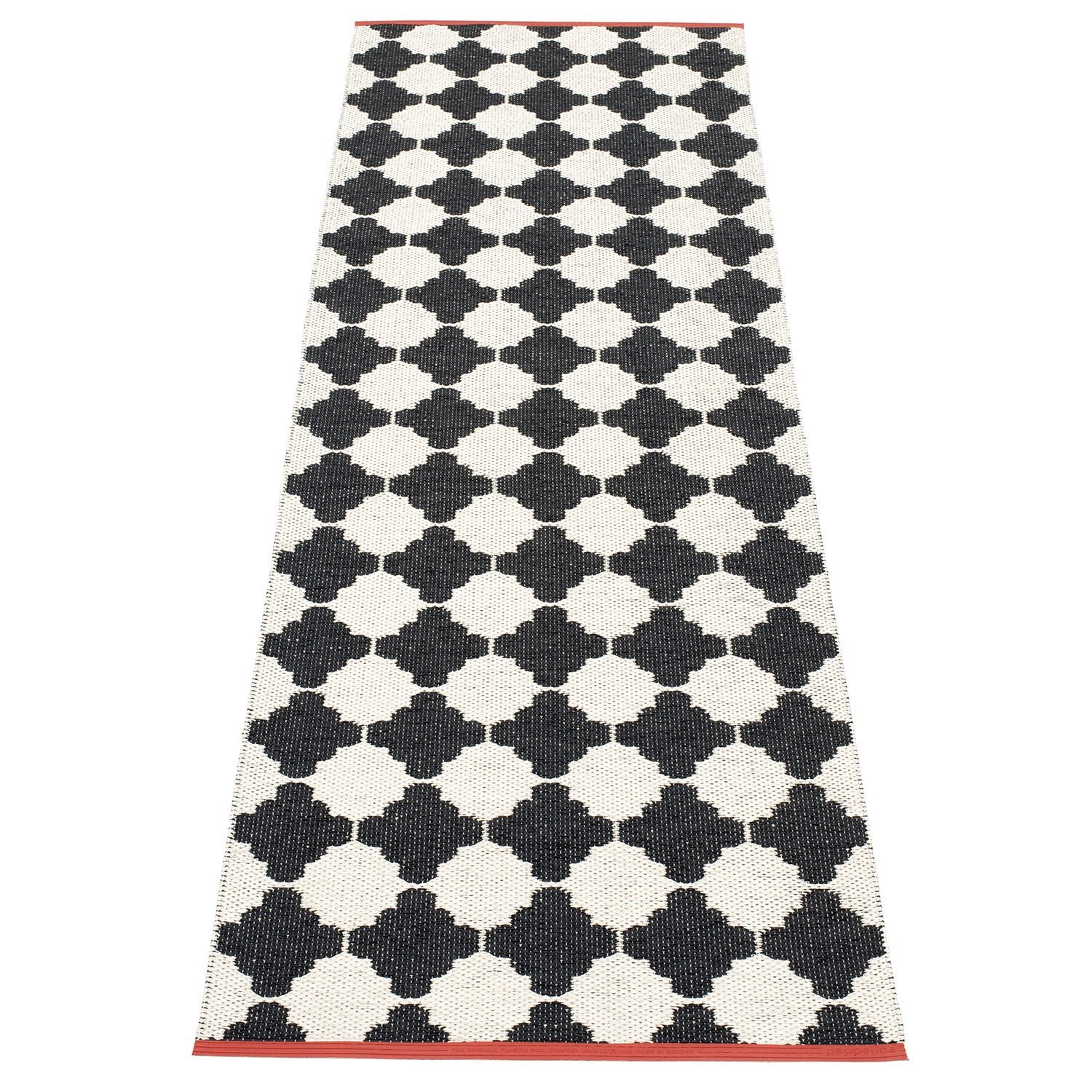 Pappelina, Marre matta 70x225 cm black / vanilla coral stripe