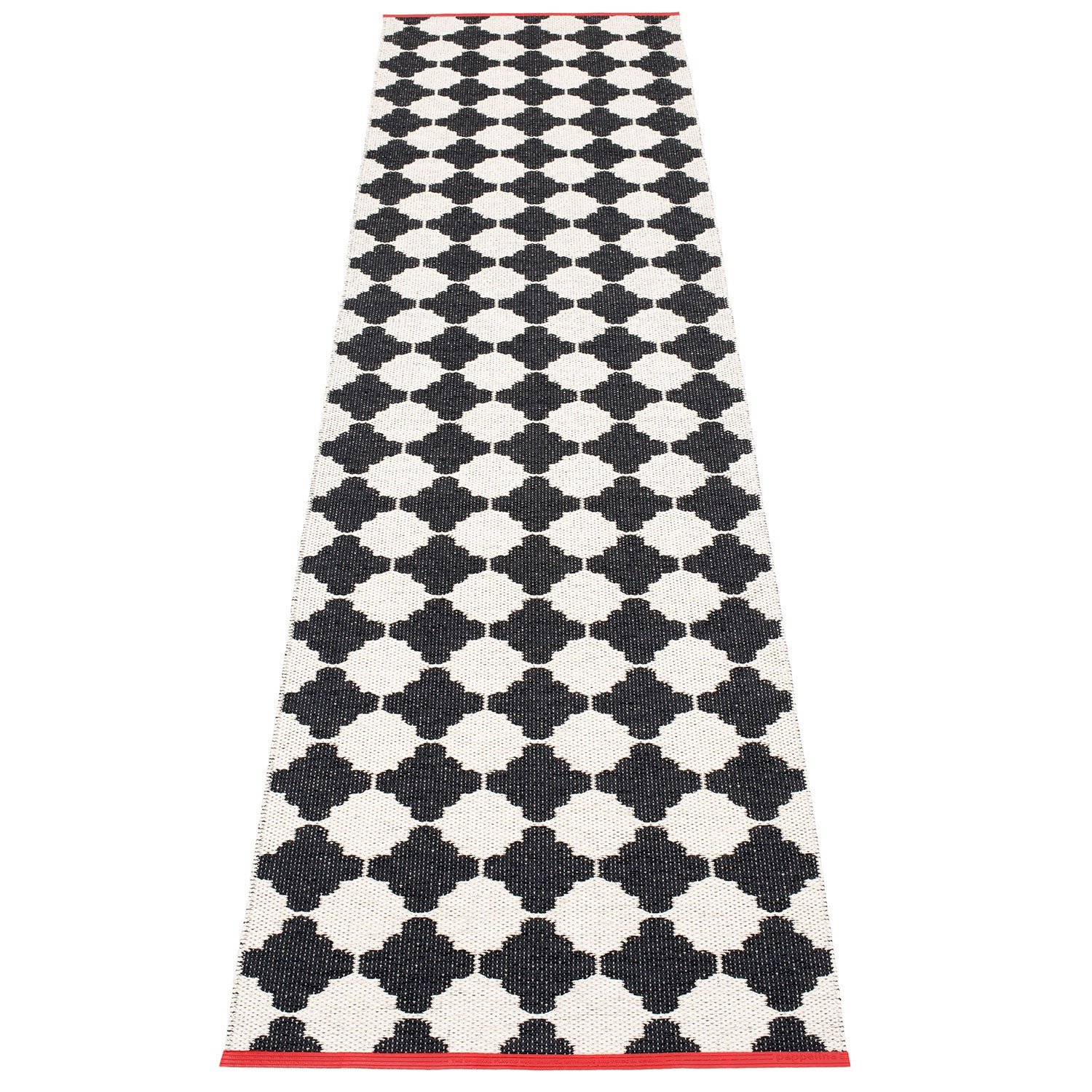 Pappelina, Marre matta 70x300 cm black / vanilla coral stripe