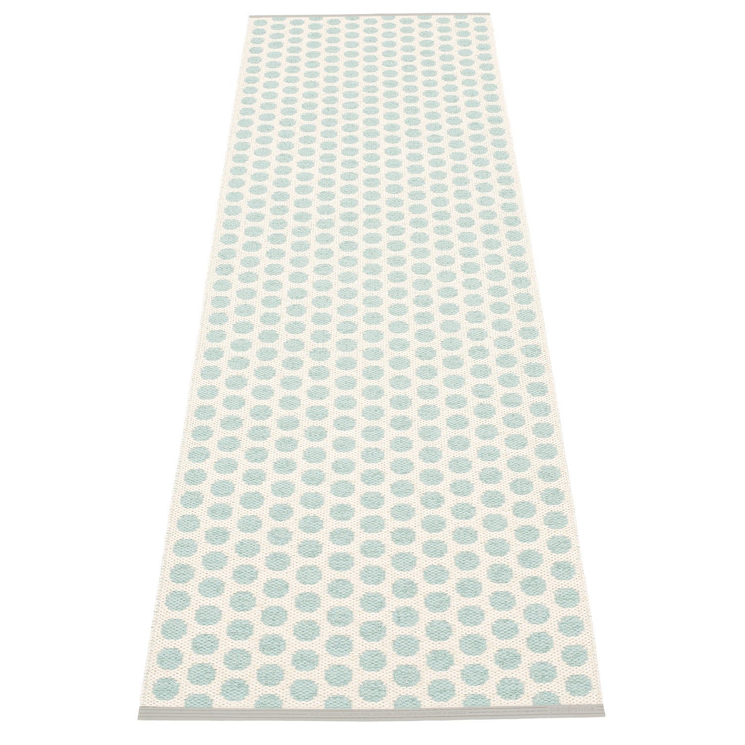 Pappelina, Noa matta 70x250 cm pale turquoise / vanilla / warm grey stripe