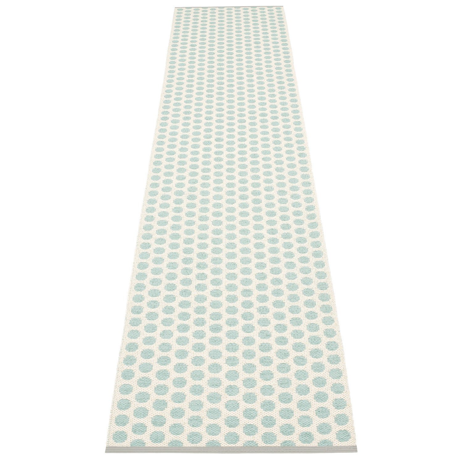 Pappelina, Noa matta 70x350 cm pale turquoise / vanilla / warm grey stripe