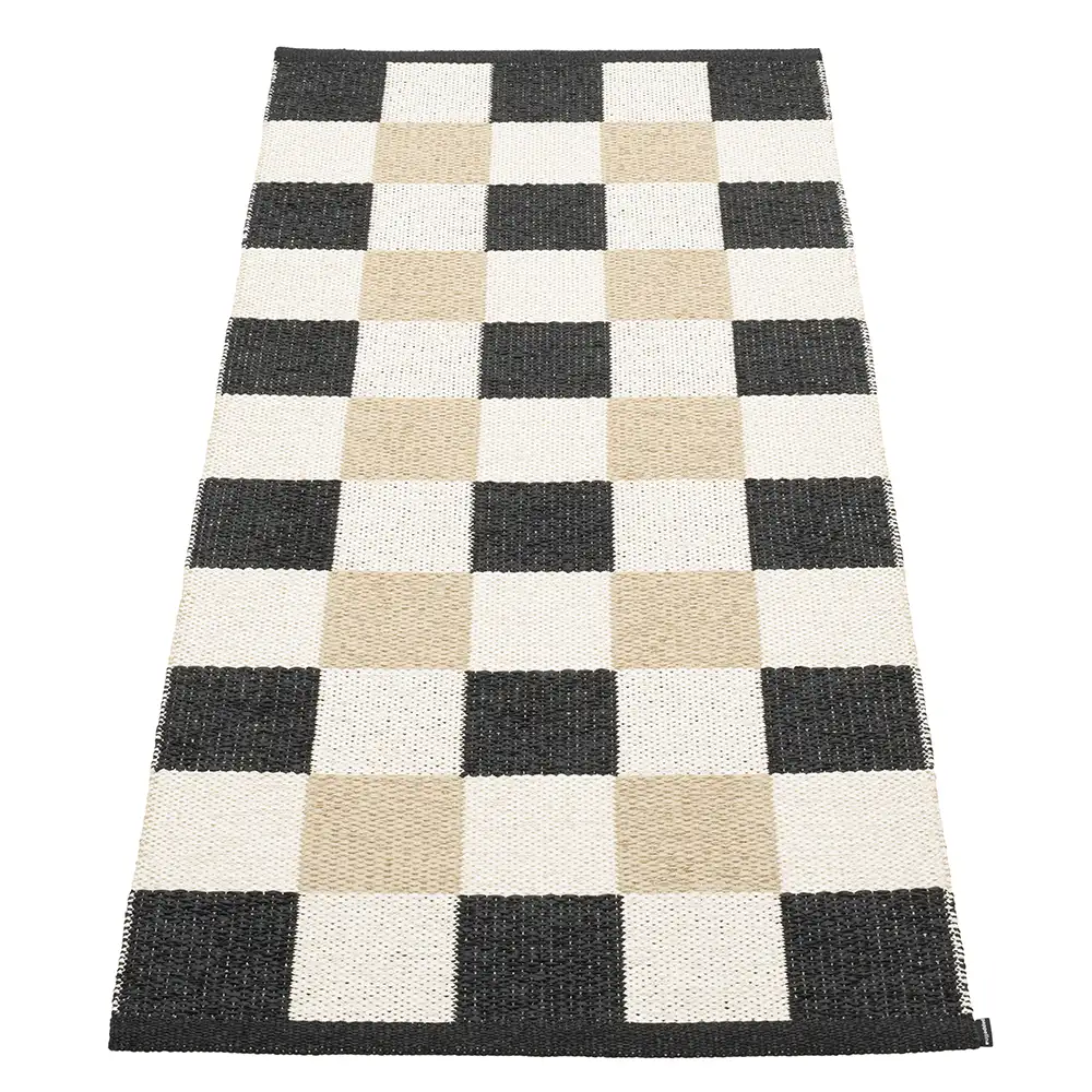 Pappelina, Pix matta 70x160 cm Black/Vanilla/Beige