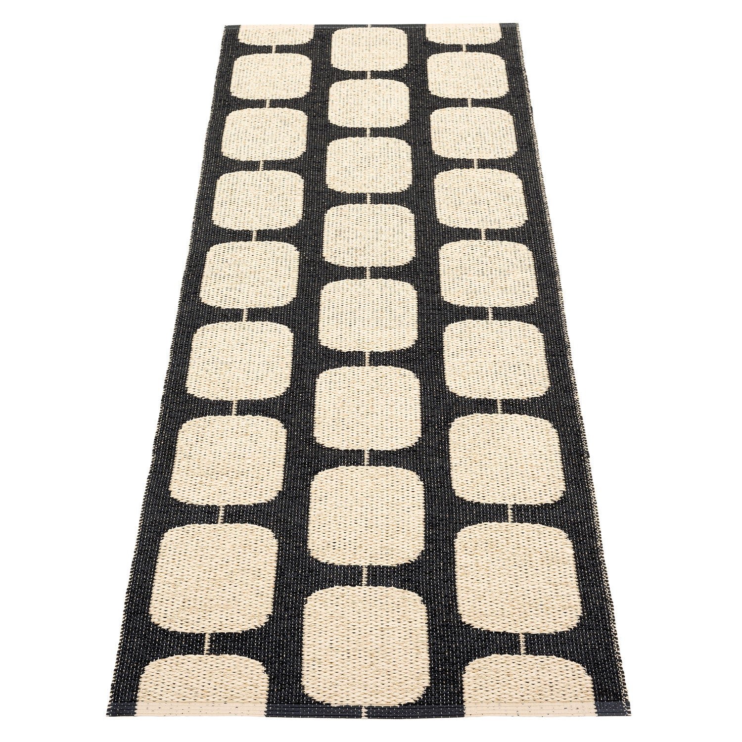 Pappelina, Sten matta 70x200 cm black / cream