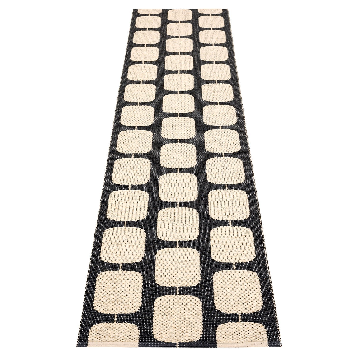 Pappelina, Sten matta 70x300 cm black / cream