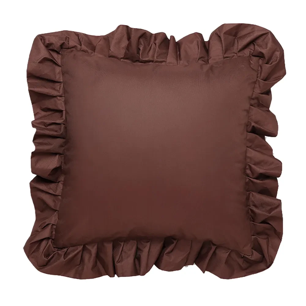 Garden Glory, Prydnadskudde med volang 45x45 cm Brun