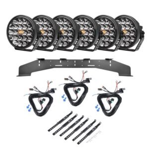 Extraljus Purelux 770 DRL - Rund / 18 cm / 130W, 6 st - Komplett paket (WRC)