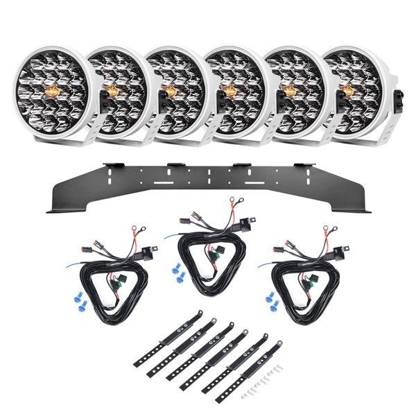 Extraljus Purelux 770 DRL White - Rund / 18 cm / 130W, 6 st - Komplett paket (WRC)