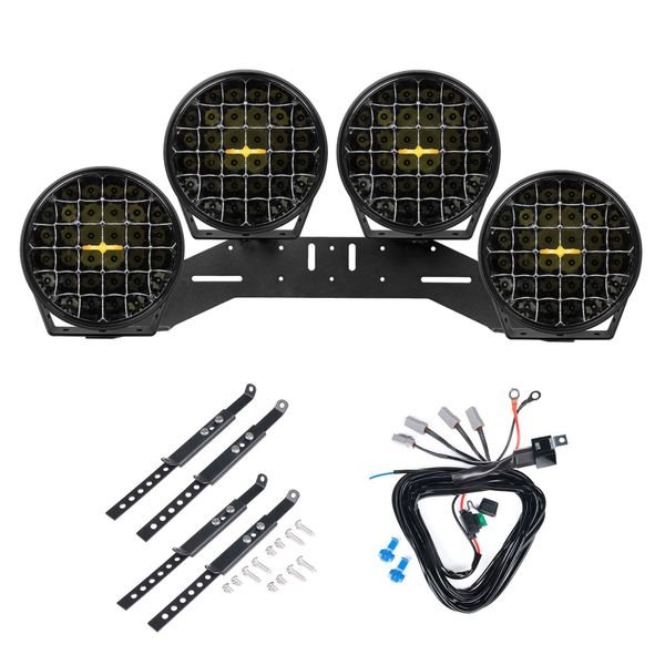 Extraljus Purelux 9110 DRL - Rund / 23 cm / 175W, 4 st - Komplett paket (WRC)