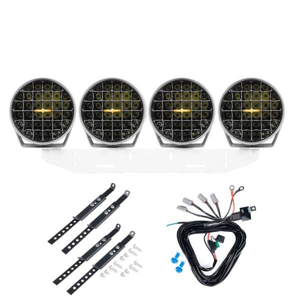 Extraljus Purelux 9110 DRL White - Rund / 23 cm / 175W, 4 st - Komplett paket