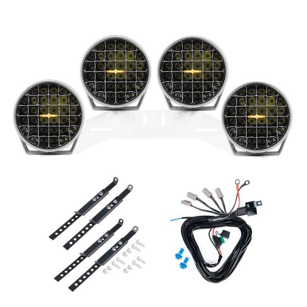 Extraljus Purelux 9110 DRL White - Rund / 23 cm / 175W, 4 st - Komplett paket (WRC)