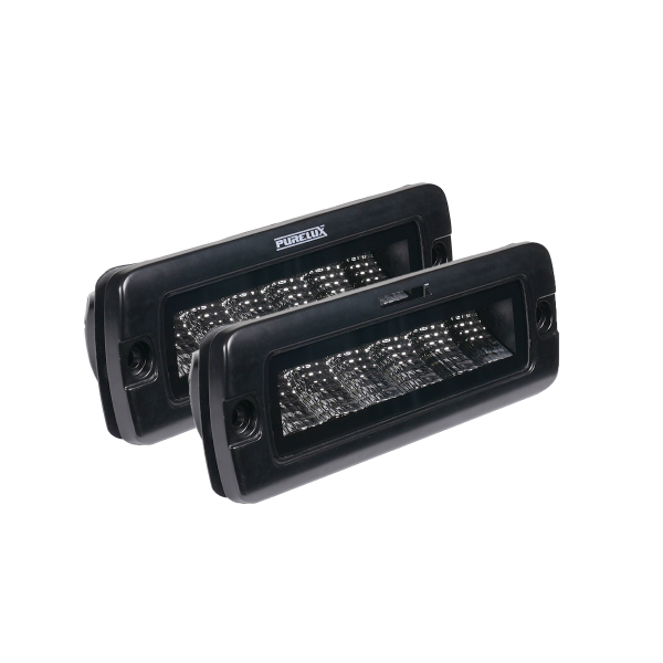 Arbetsbelysning Purelux Black Flush-Mount Slim - 20 cm / 30W / Flood, 2 st