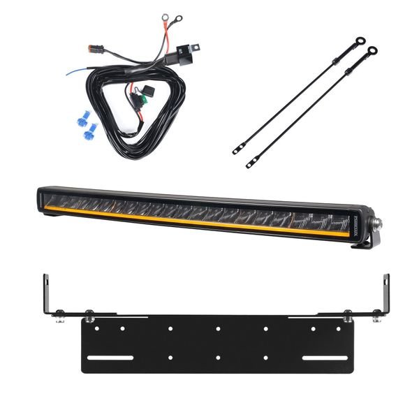 Extraljus Purelux Black X-Slim C520 - Kurvad / 52 cm / 105W, 1 st - Komplett paket med justerbar extraljushållare