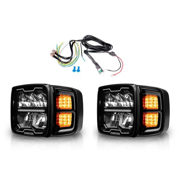 Ploglampa Purelux Blizzard - Rektangulär / 23 cm / 41W, 2 st lampor + Reläkabelsats