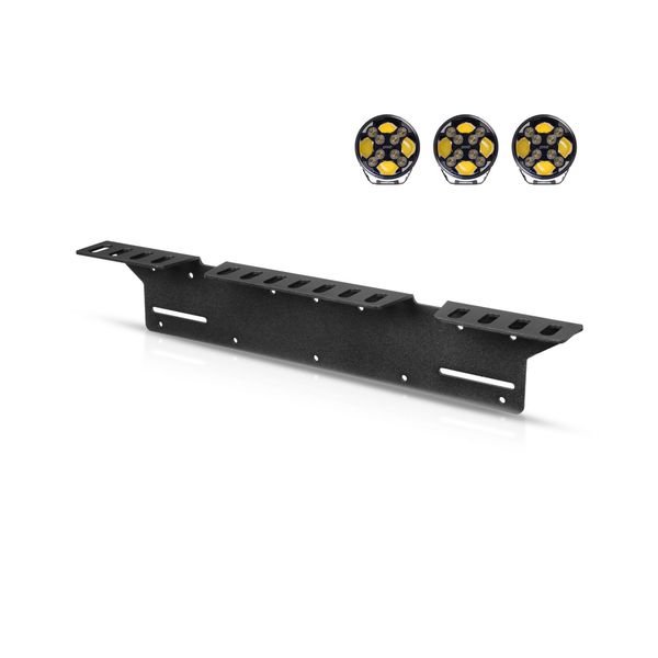 Extraljushållare Registreringsskylt EU-skylt, Purelux HD, 3 st extraljus, Svart