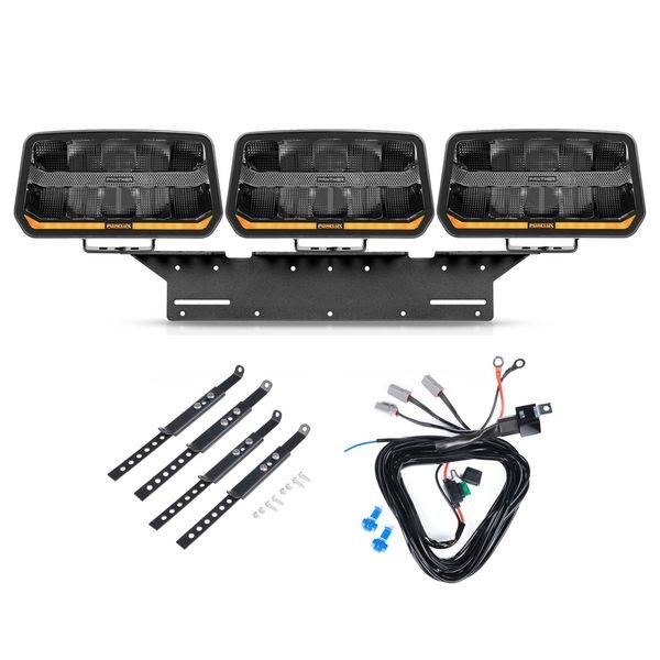 Extraljus Purelux Panther 11 - Rektangulär / 24 cm / 170W, 3 st - Komplett paket