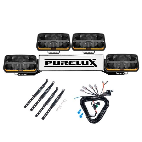 Extraljus Purelux Panther 11 - Rektangulär / 24 cm / 170W, 4 st - Komplett paket (WRC)