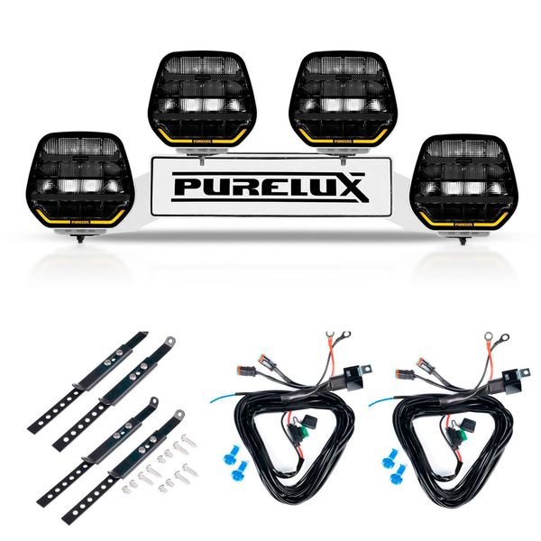 Extraljus Purelux Panther 7 White - Rund / 18 cm / 128W, 4 st - Komplett paket (WRC)