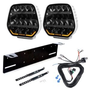 Extraljus Purelux Panther 9 White - Rund / 23 cm / 210W, 2 st - Komplett paket