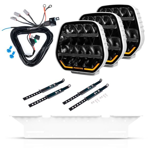 Extraljus Purelux Panther 9 White - Rund / 23 cm / 210W, 3 st - Komplett paket