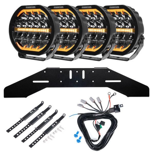 Extraljus Purelux Ranger 9 - Rund / 23 cm / 160W, 4 st - Komplett paket (WRC)