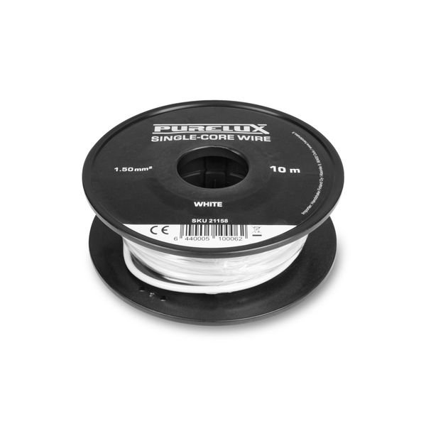 Enledarkabel Purelux Single-Core Wire - 16AWG / 10 m, Vit