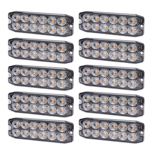 Varningsljus / Blixtljus Purelux Strobe Ultra Slim - 12/24V / 15W / 111 mm, 10 st