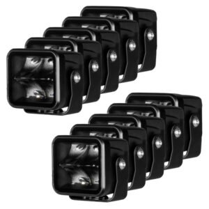 Arbetsbelysning Purelux Terrain Black Square Spot - 7 cm / 20W / Spot, 10 st