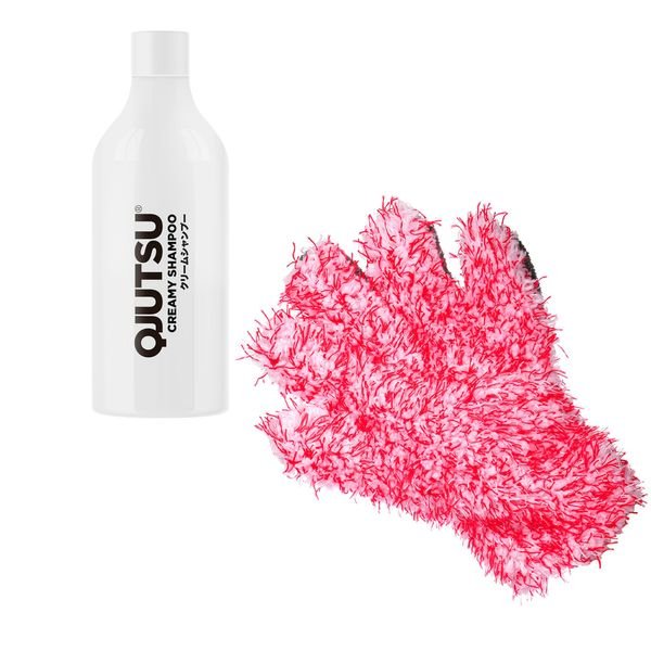 Bilschampo Soft99 Qjutsu Creamy Shampoo, 750 ml, Shampoo + Car5 5Finger Wash Mitt