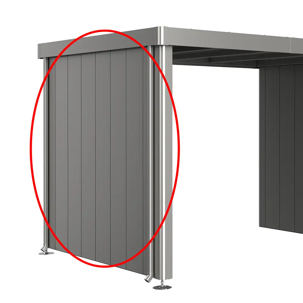 Biohort, Sidoväggar till sidotak trädgårdsskjul Neo 4A/4B/4C metallic grå
