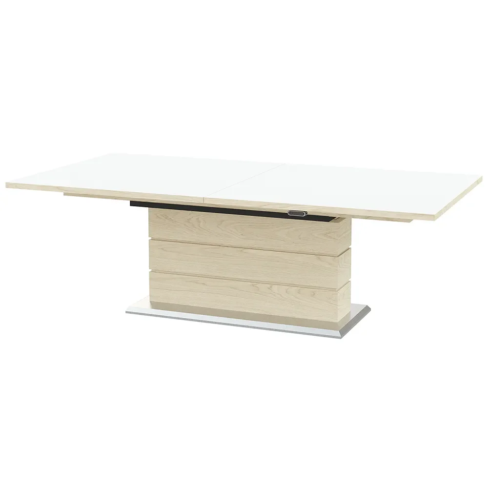 Skovby, Sm30 Matbord 100X200-280 Cm Vitoljad Ek / Vit Laminat