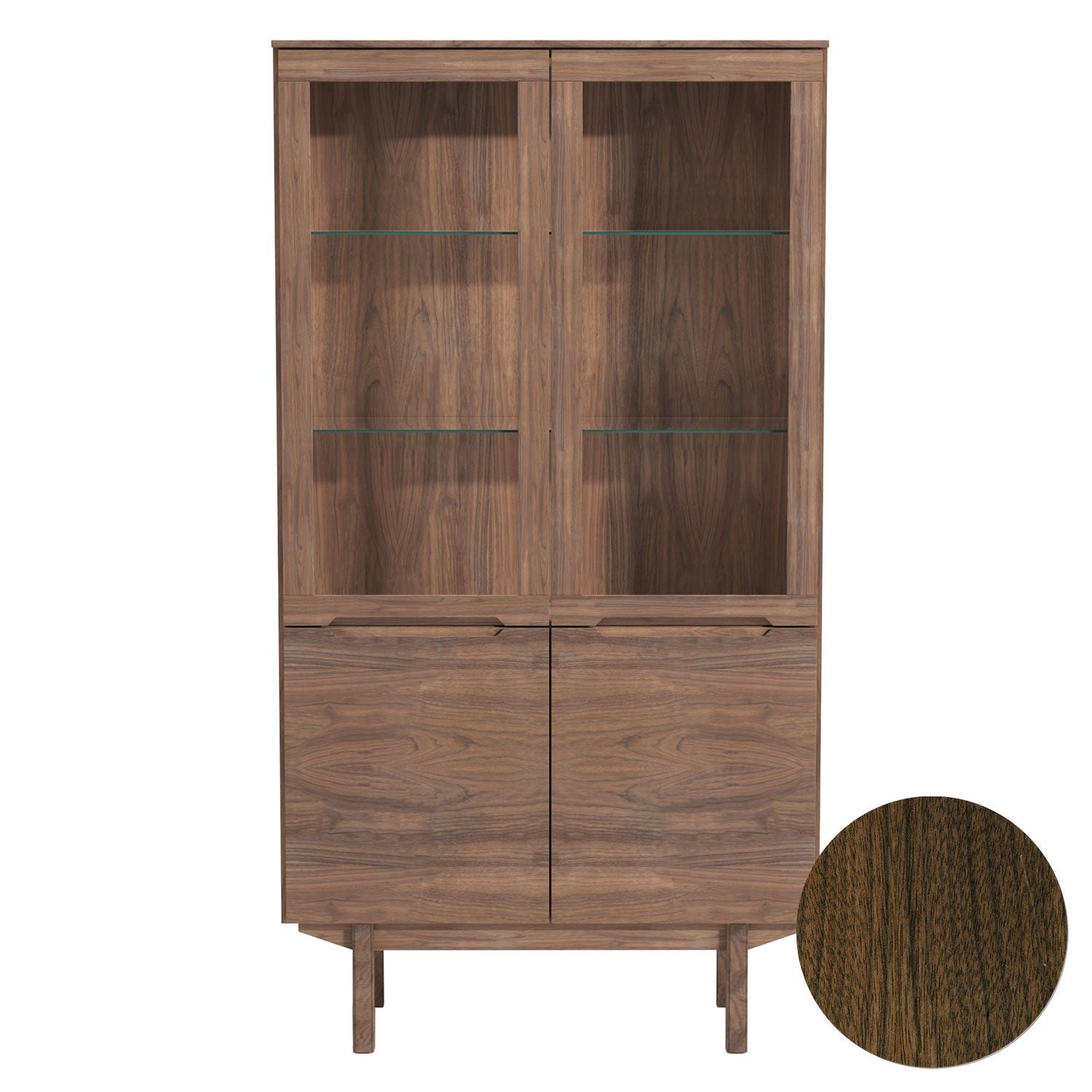 Skovby, Sm307 Vitrinskåp Valnöt Naturolja 98X41X182Cm