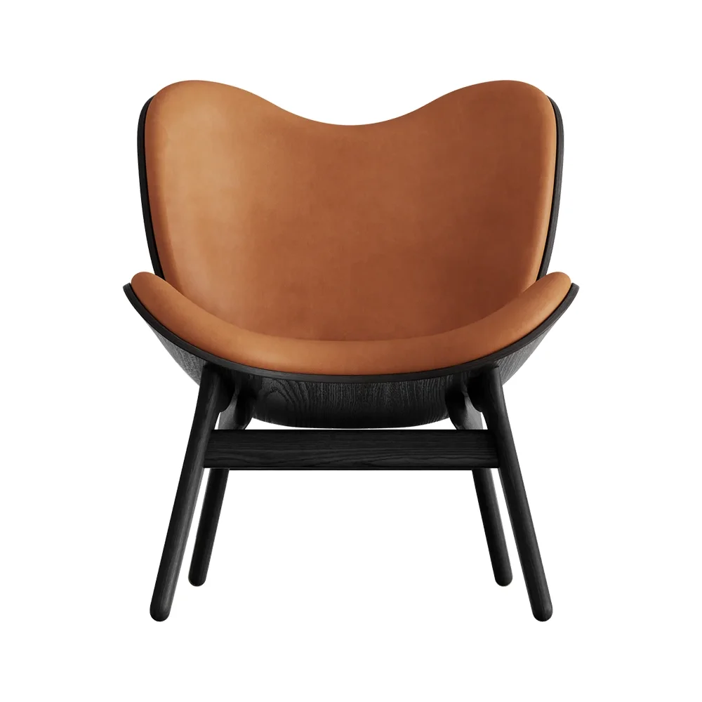 Umage, A Conversation Piece Loungestol Black Oak/Hope Leather Cognac
